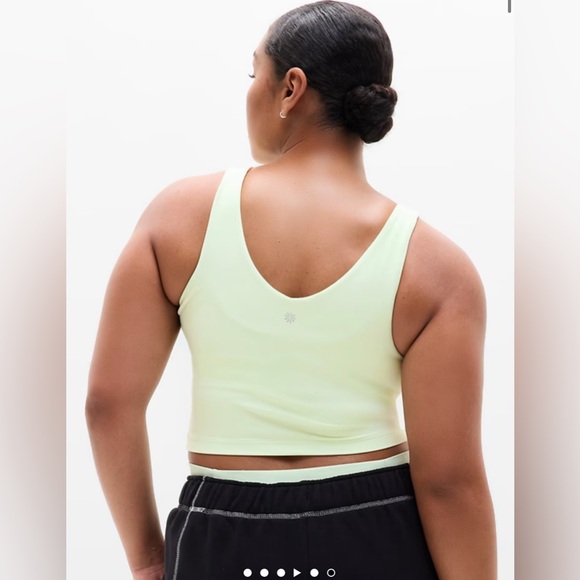 NWT Athleta Transcend V-Neck Crop Sports Bra D-DD in Honeydew Size Large - Picture 2 of 5